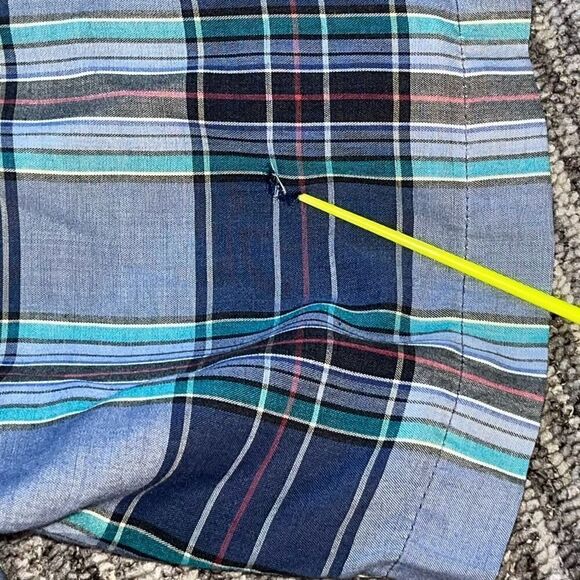 Wrangler Men’s Size XL Plaid Pearl Snap Shirt‎ Blue Multicolor Thin Rockabilly - Picture 5 of 5